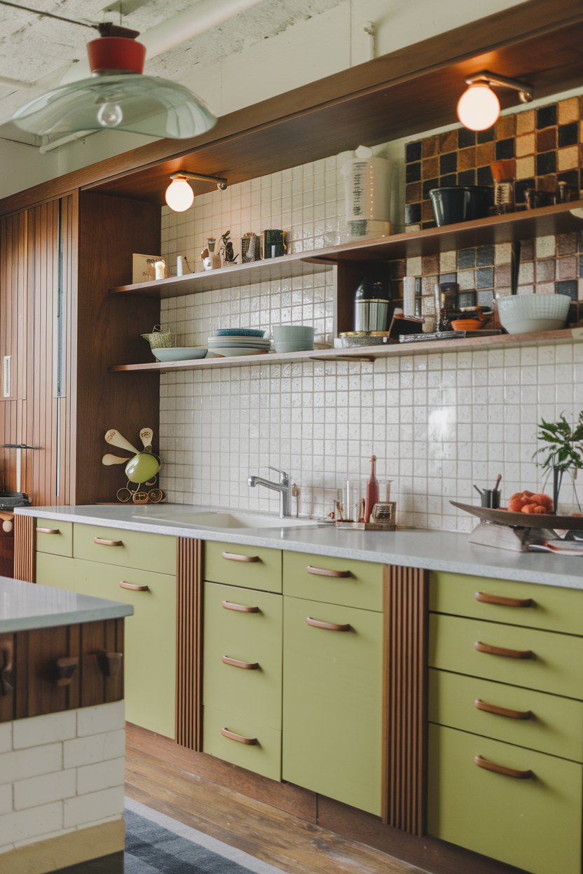 کابینت آشپزخانه سبز ماچا