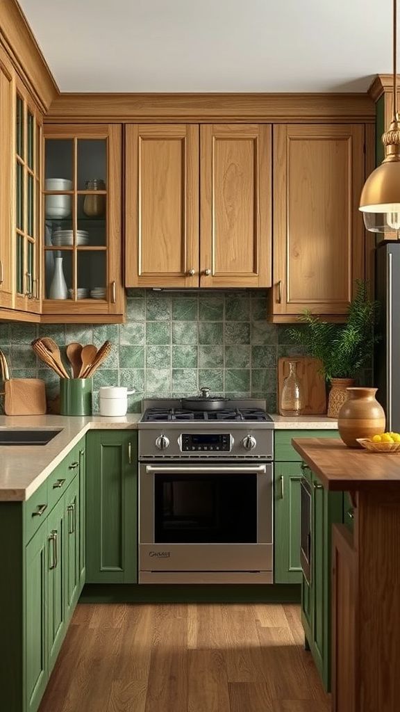 کابینت آشپزخانه سبز ماچا