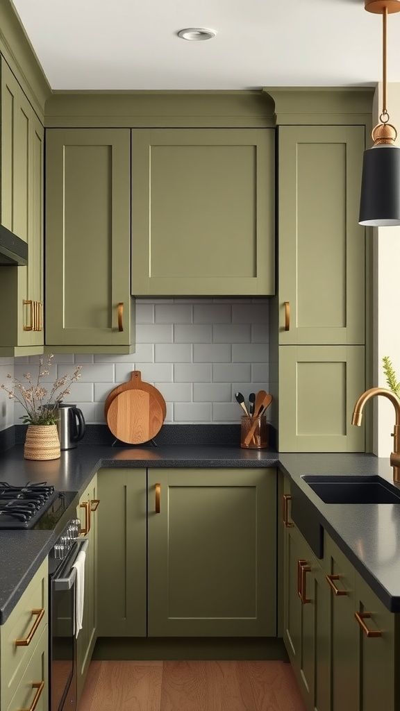 کابینت آشپزخانه سبز ماچا