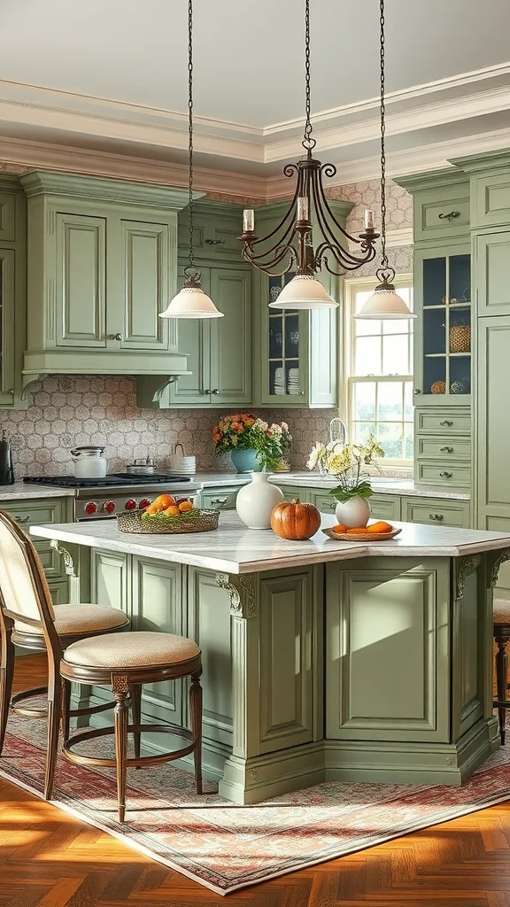 کابینت آشپزخانه سبز ماچا