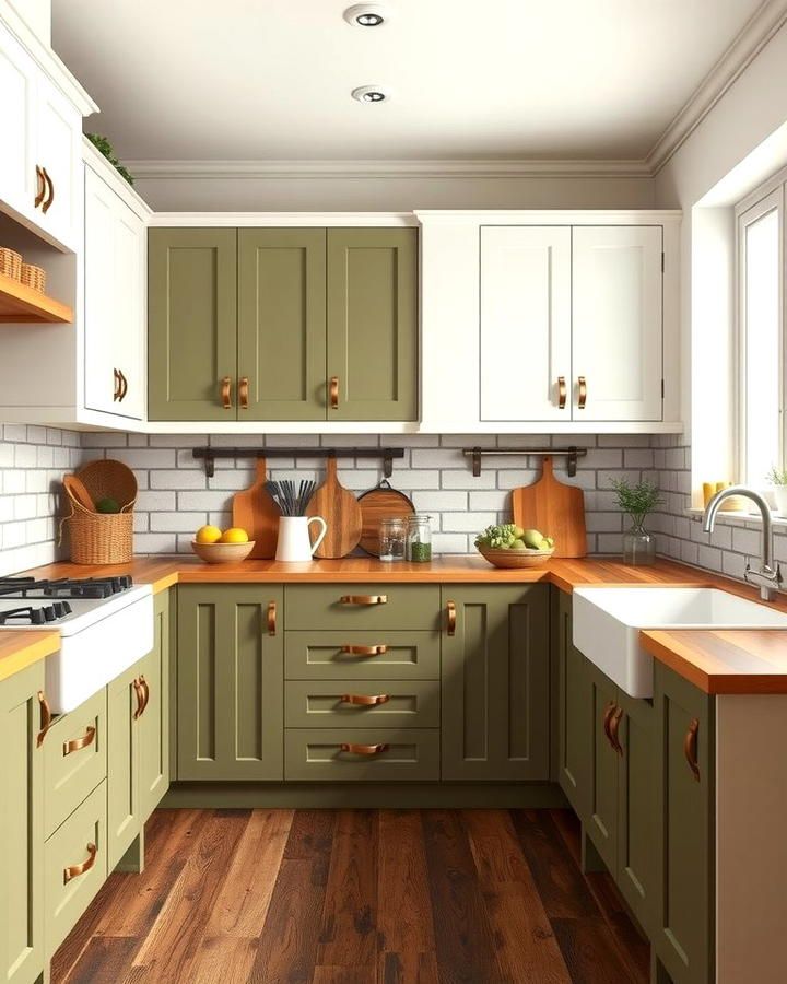 کابینت آشپزخانه سبز ماچا