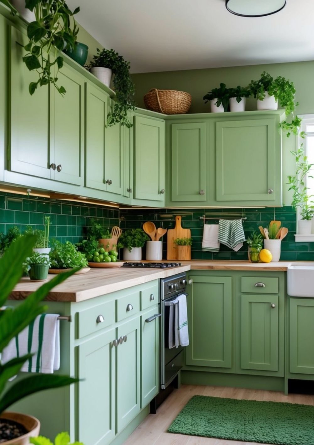 کابینت آشپزخانه سبز ماچا