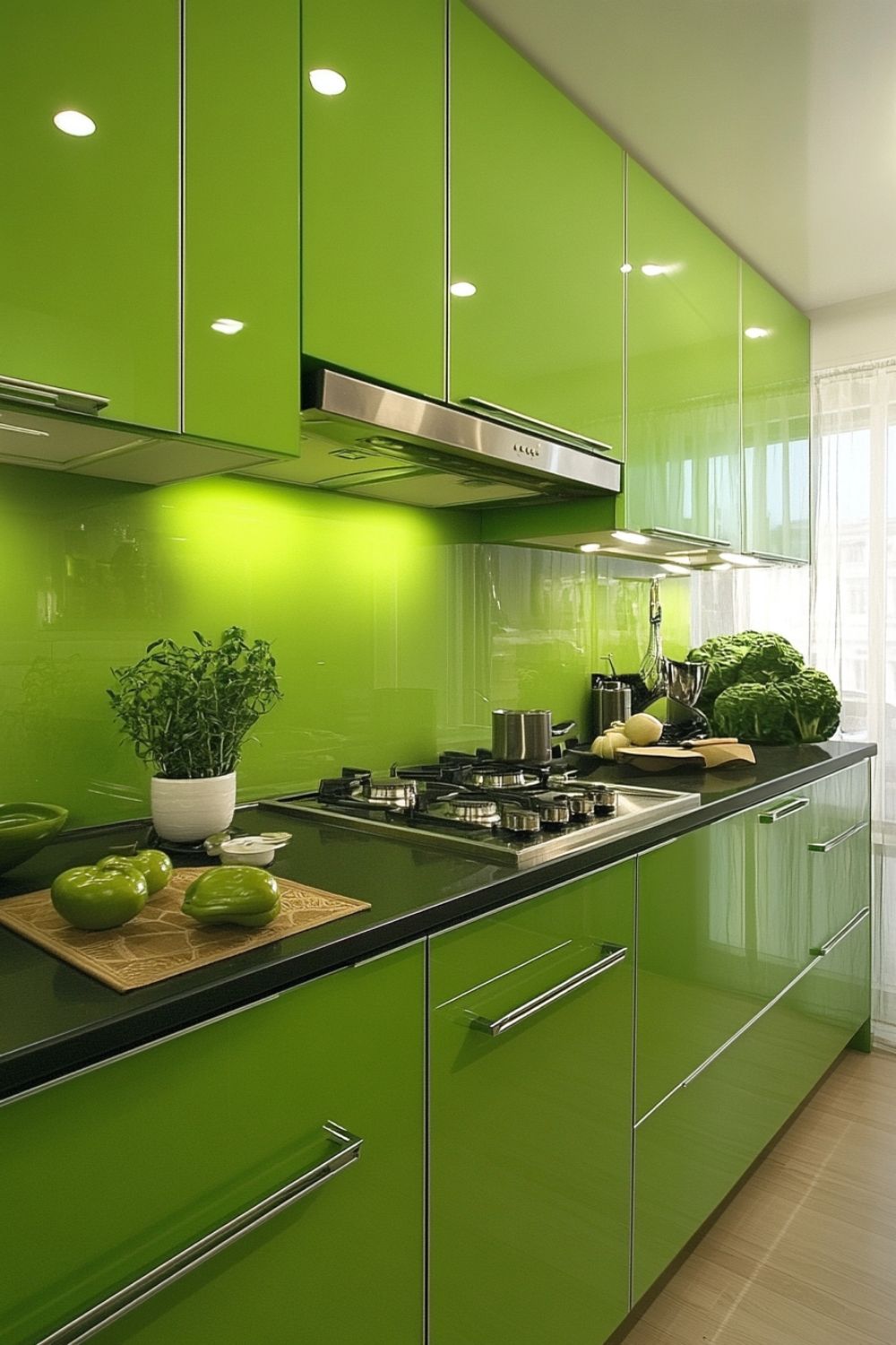 کابینت آشپزخانه سبز ماچا