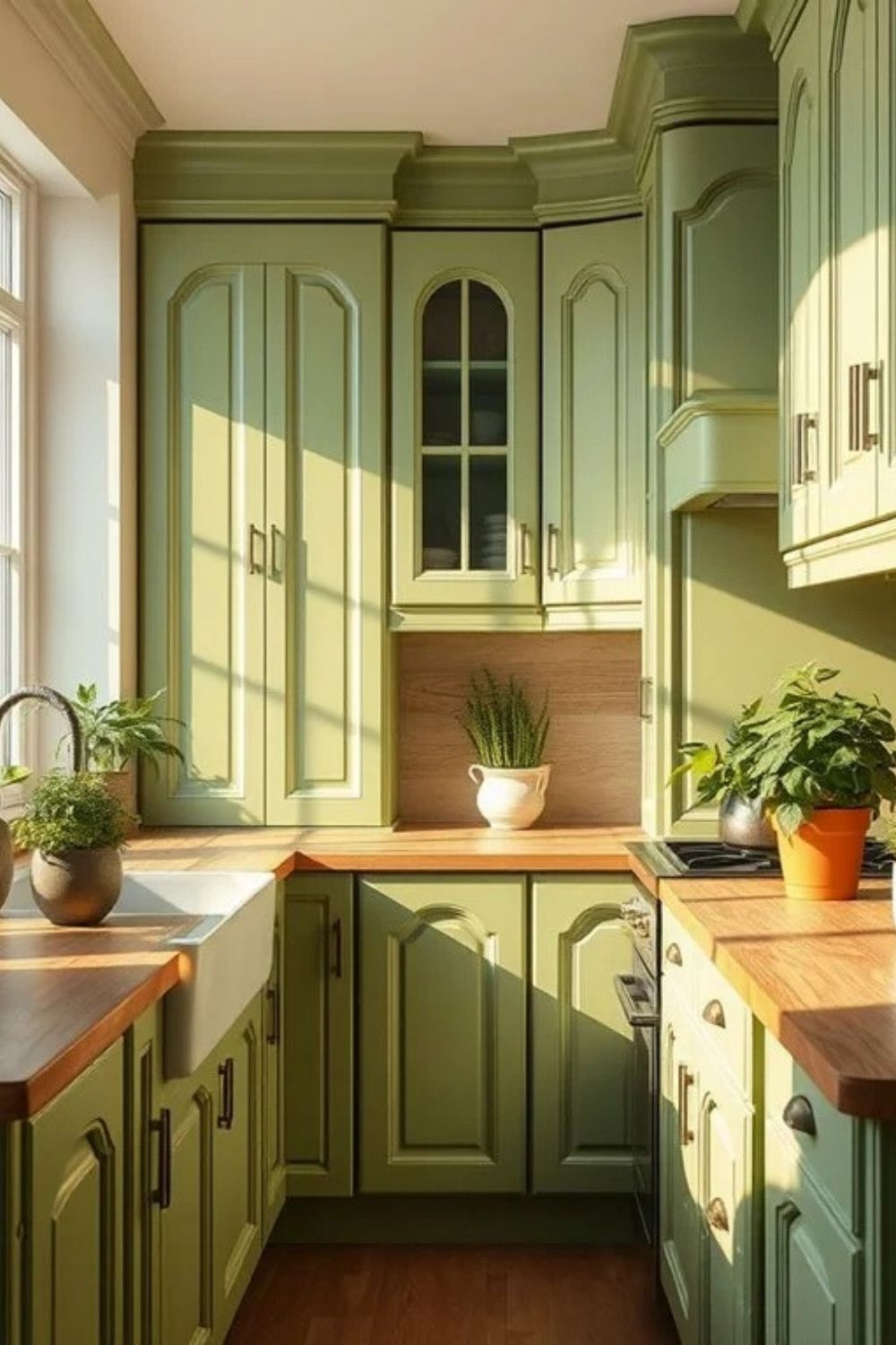 کابینت آشپزخانه سبز ماچا