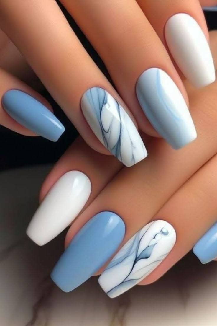 مدل لاک ناخن آبی دریایی