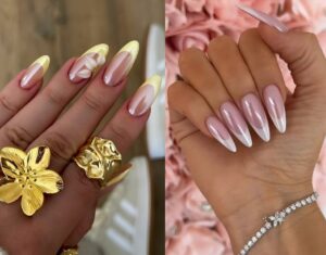 فرنچ کروم صدفی فرنچ کروم سفید فرنچ کروم صورتی فرنچ کروم طلایی