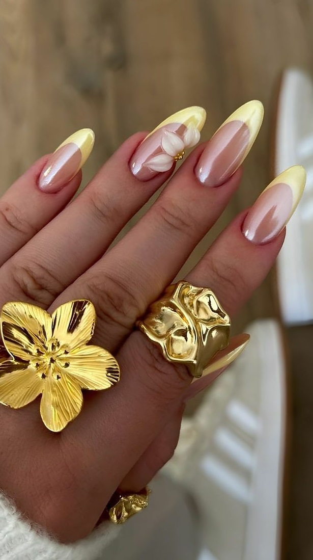 فرنچ کروم زرد کره ای 