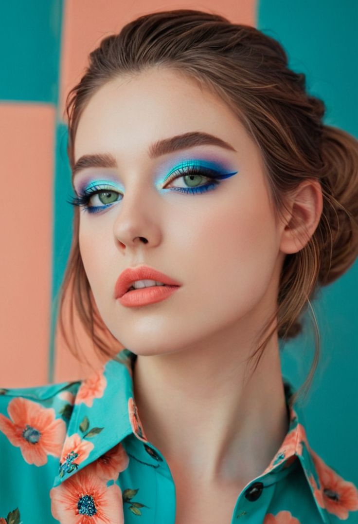 میکاپ رنگی فانتزی عروسکی با رنگهای پاستلی