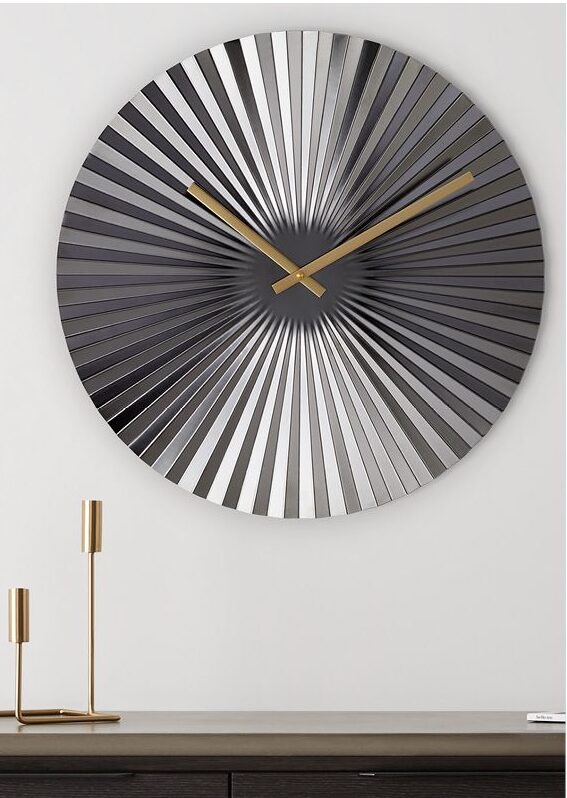 Wall clock with wooden hands
