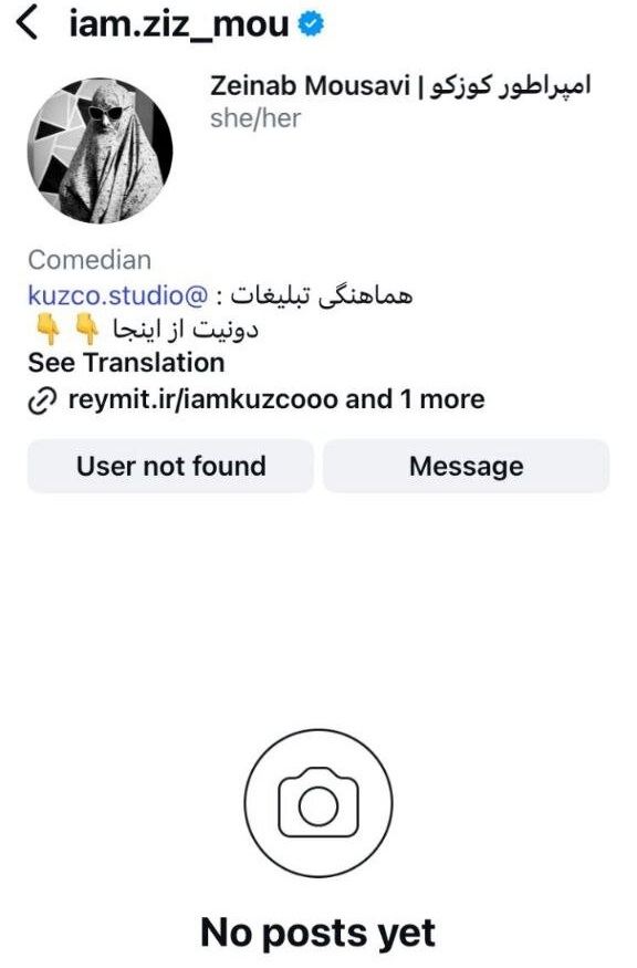 پیج زینب موسوی
زینب موسوی شاهنامه
توهین زینب موسوی به فردوسی
زینب موسوی فردوسی
زینب موسوی اینستاگرام