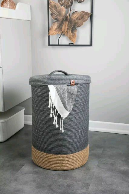 سبد لباس و رخت چرک حصیری