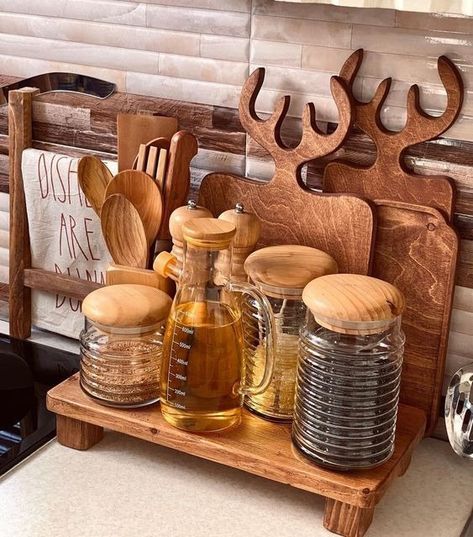 چیدمان روی کابینت آشپزخانه