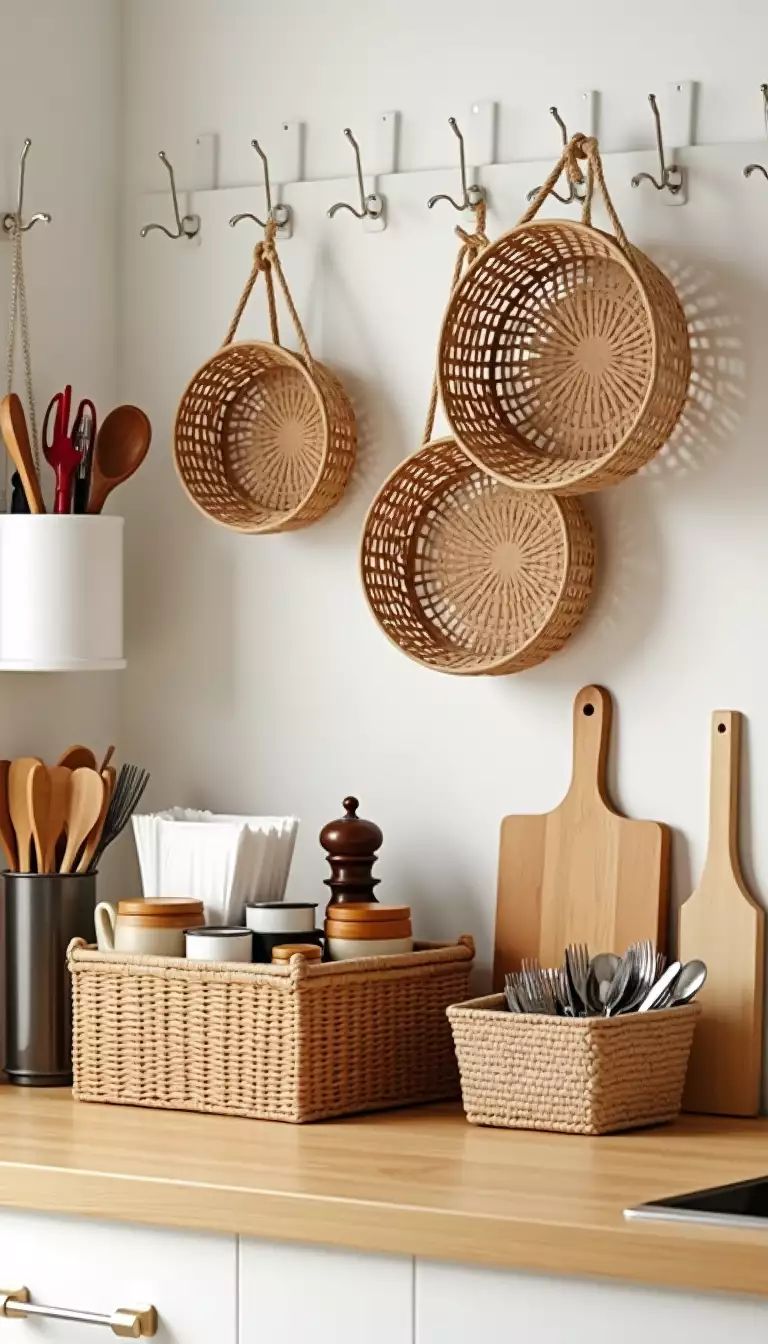 چیدمان روی کابینت آشپزخانه