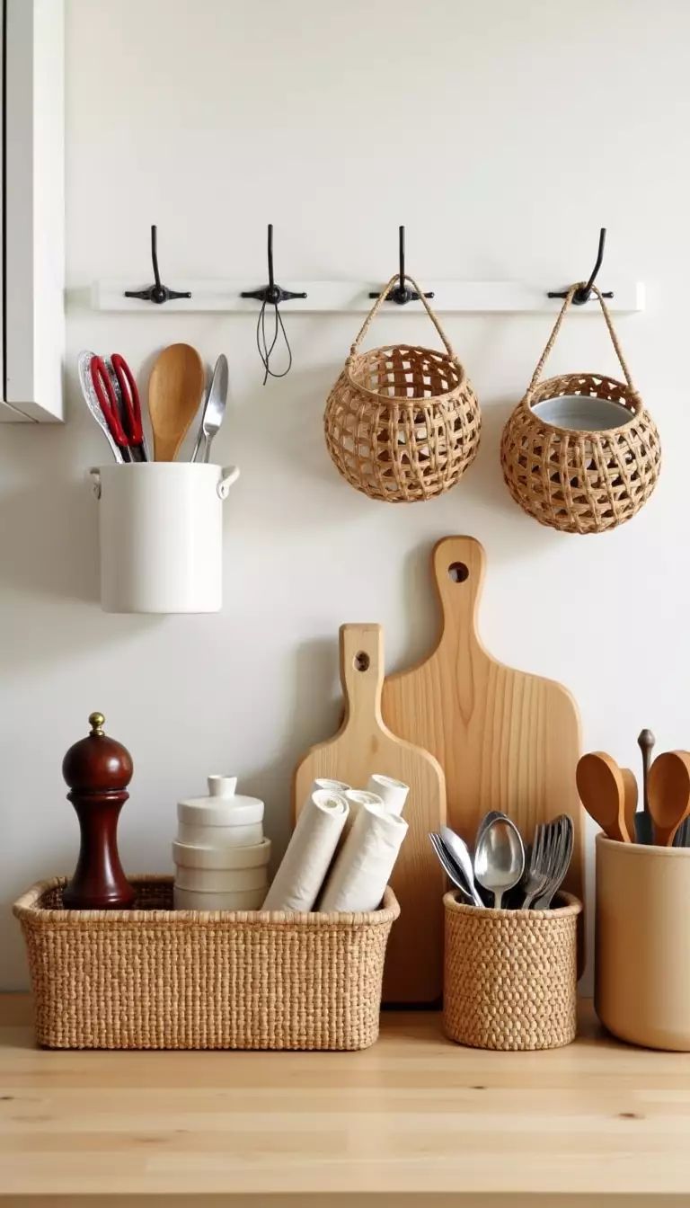 چیدمان روی کابینت آشپزخانه