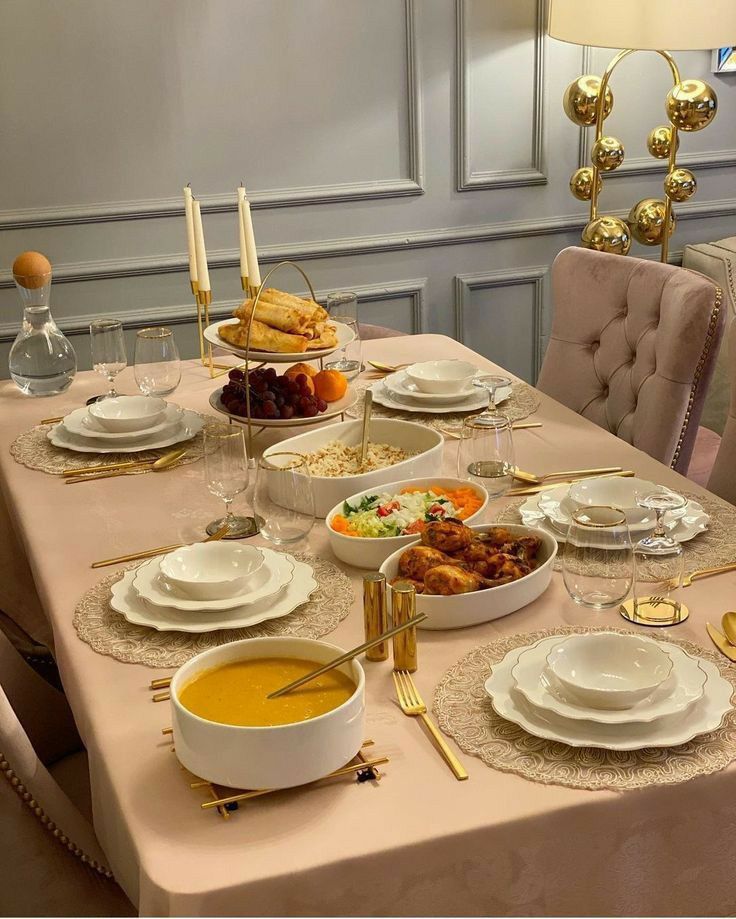 چیدمان میز شام لاکچری