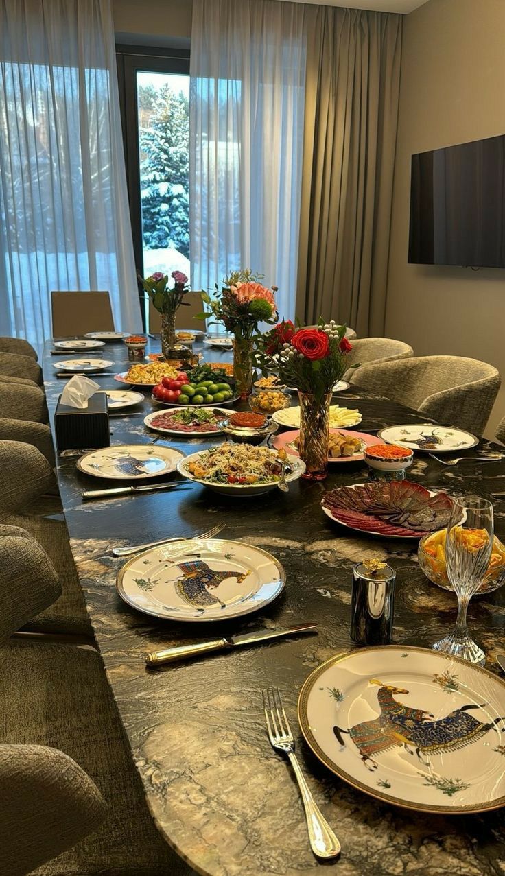 چیدمان  میز شام لاکچری