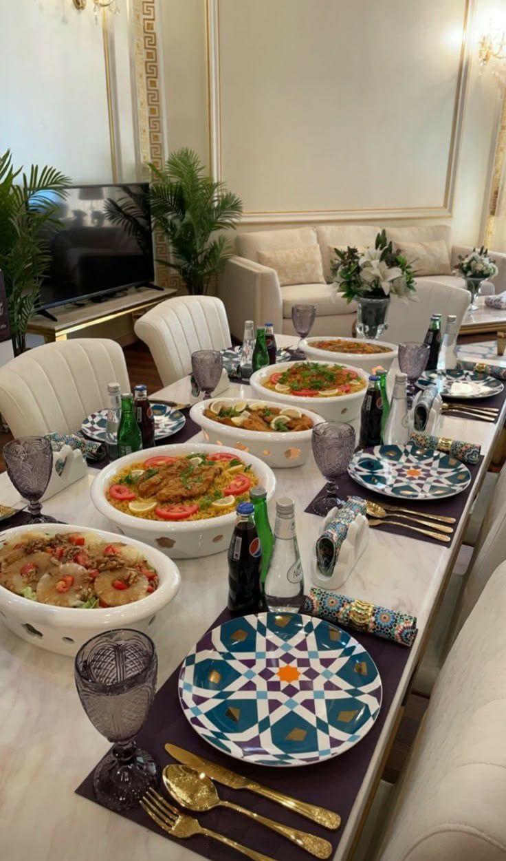 چیدمان  میز شام لاکچری