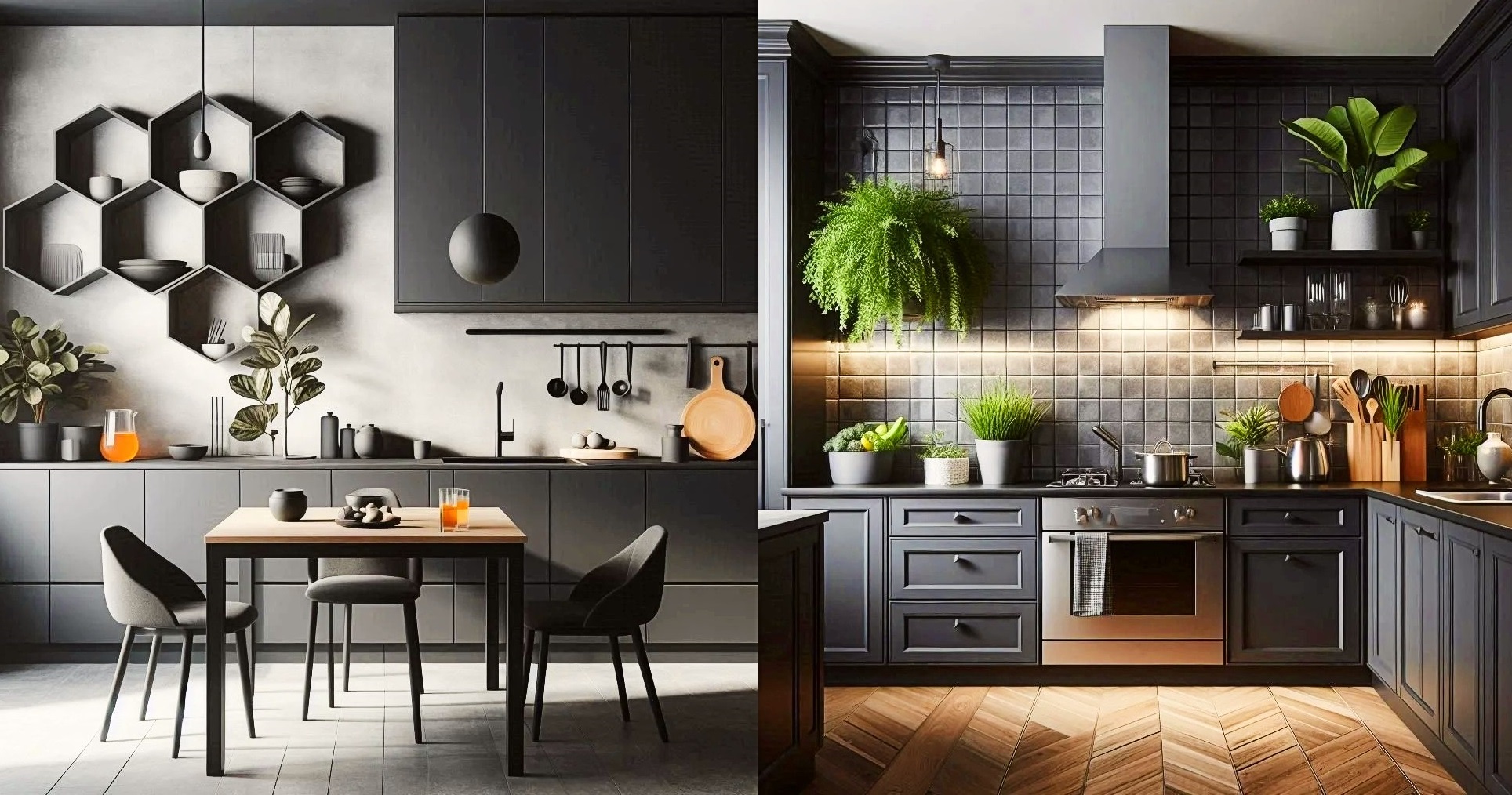 کابینت مشکی طوسی