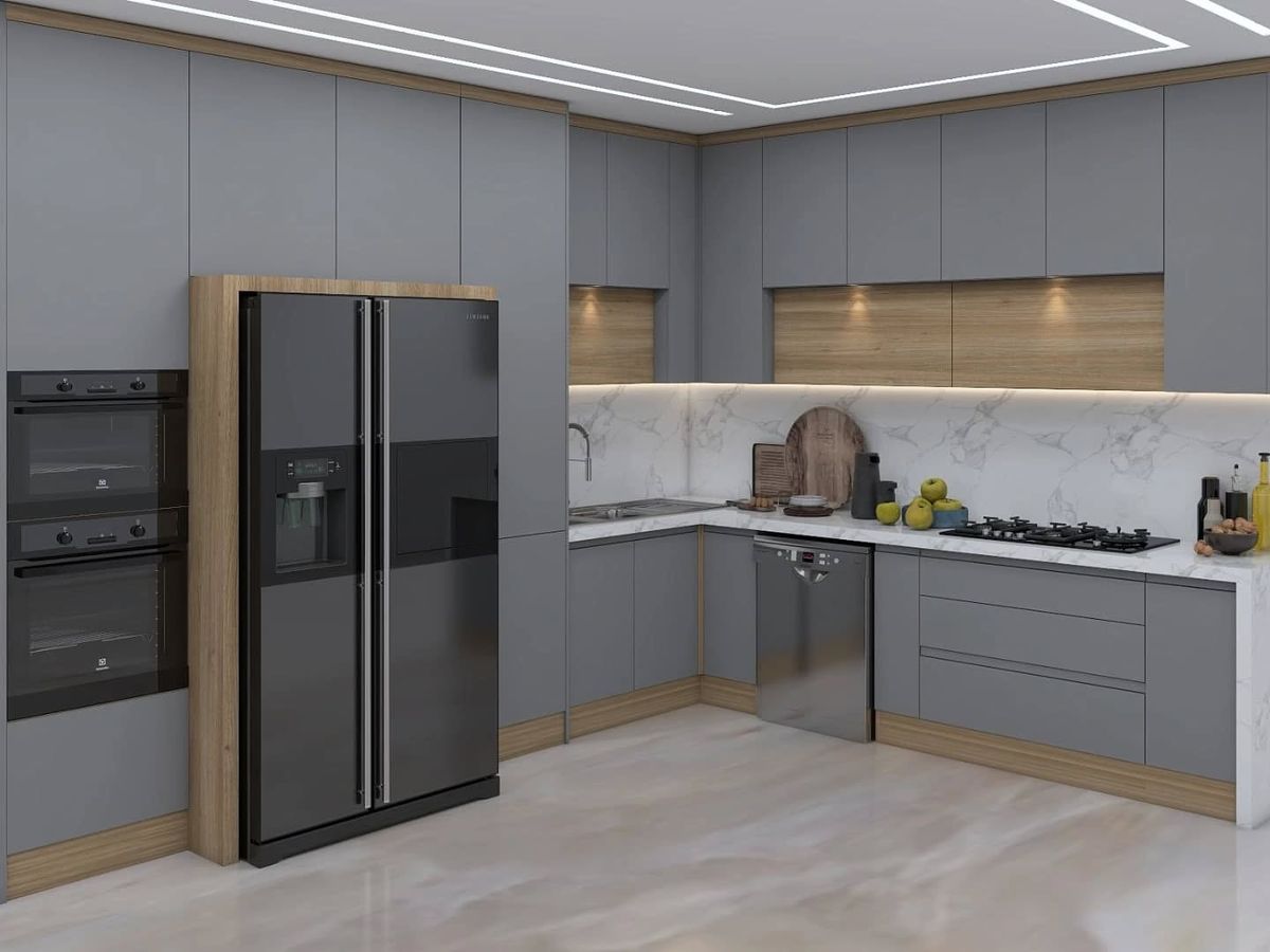 کابینت سفید طوسی