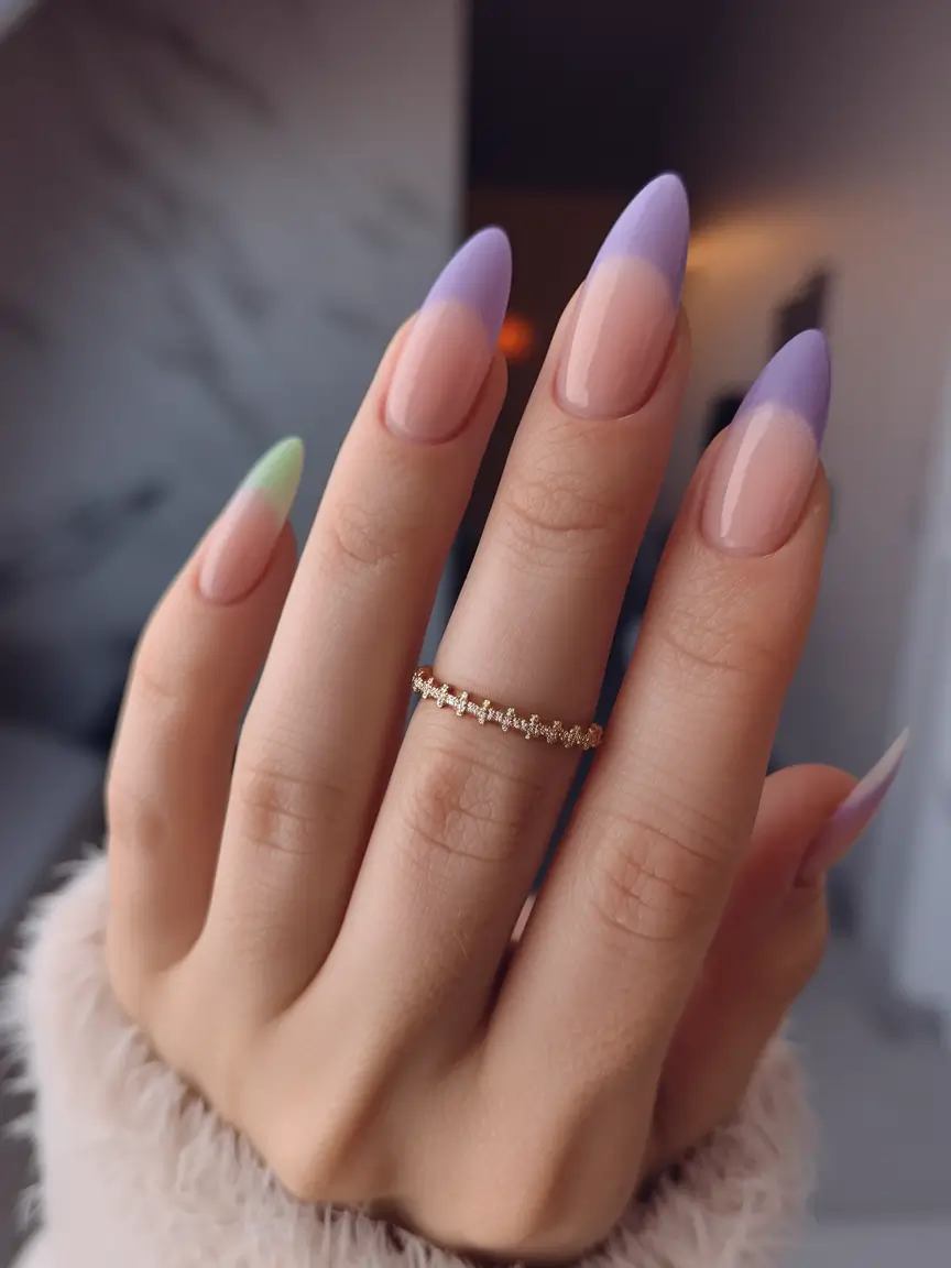 لاک ناخن فرنچ رنگی