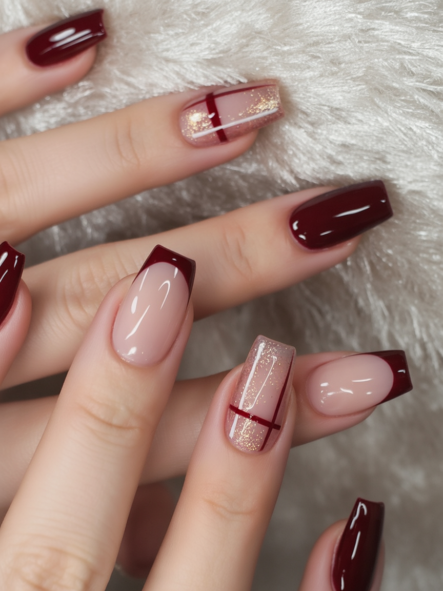 لاک ناخن فرنچ رنگی