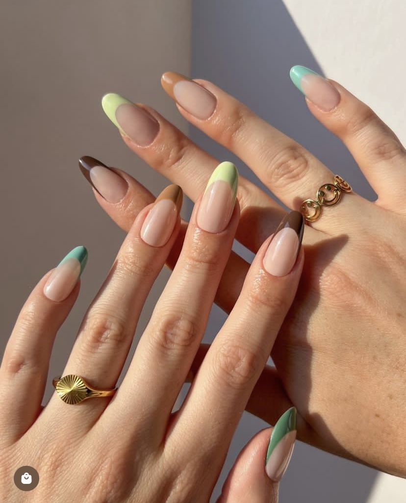 لاک ناخن فرنچ رنگی