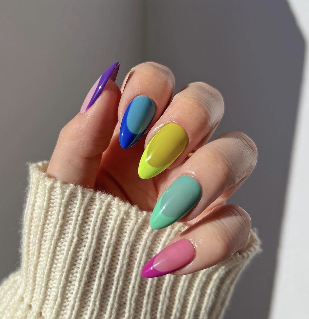 لاک ناخن فرنچ رنگی