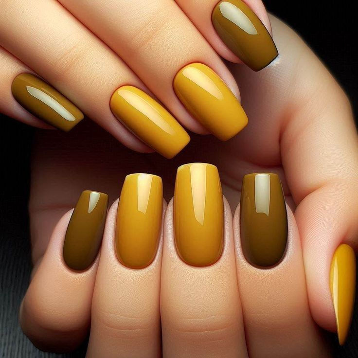 لاک ژل شرابی و خردلی