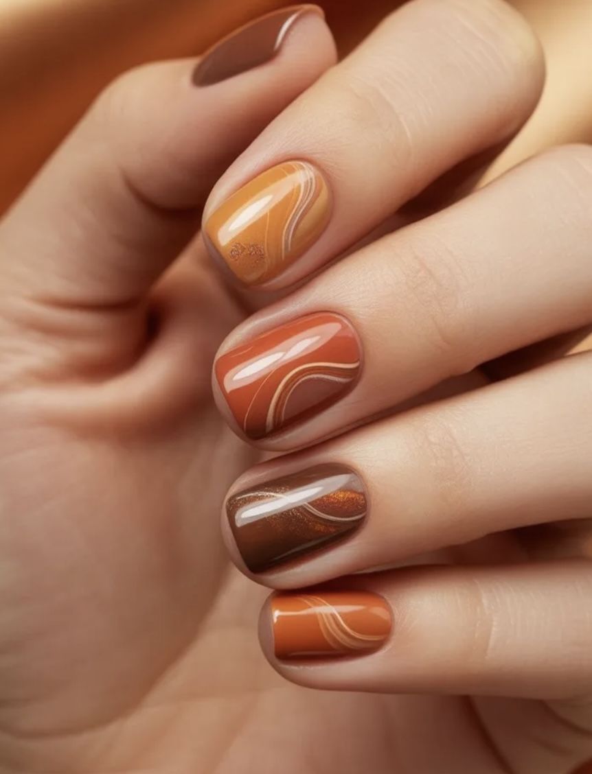 لاک ژل شرابی و خردلی