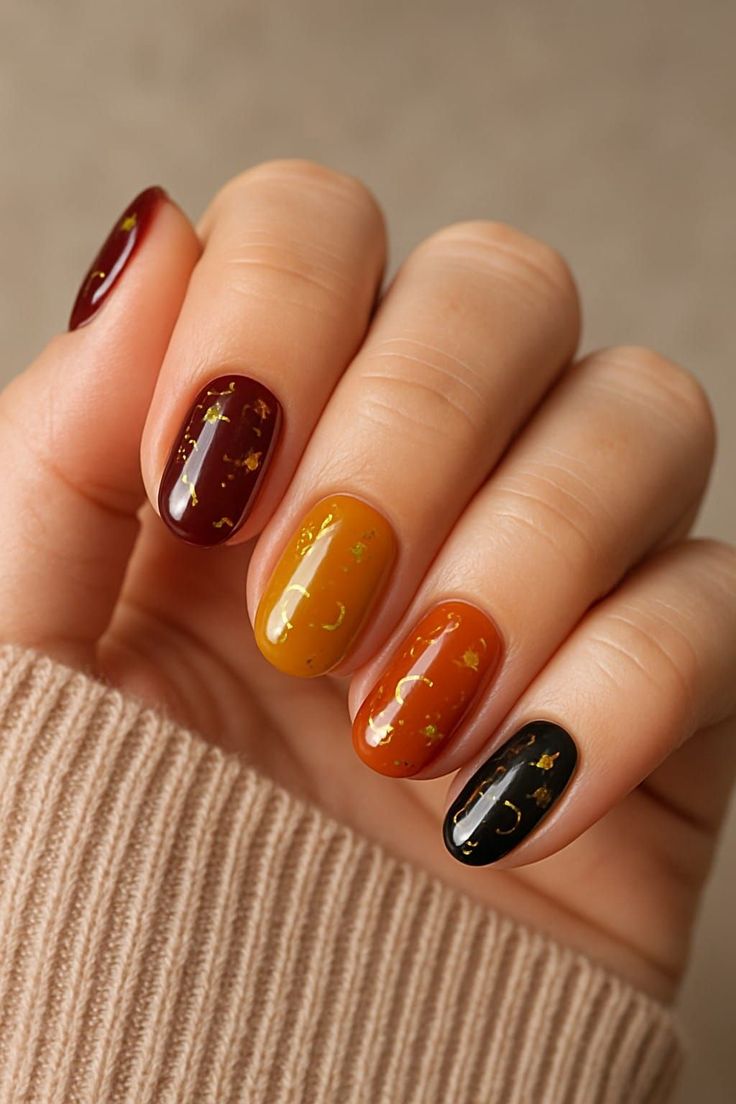 لاک ژل شرابی و خردلی