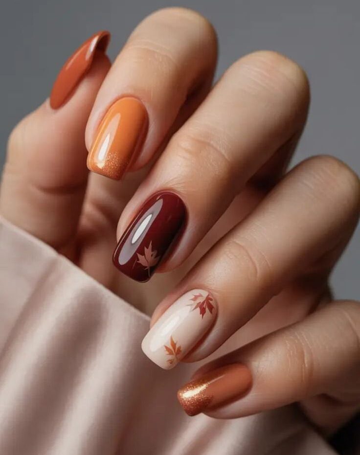 لاک ژل شرابی و خردلی