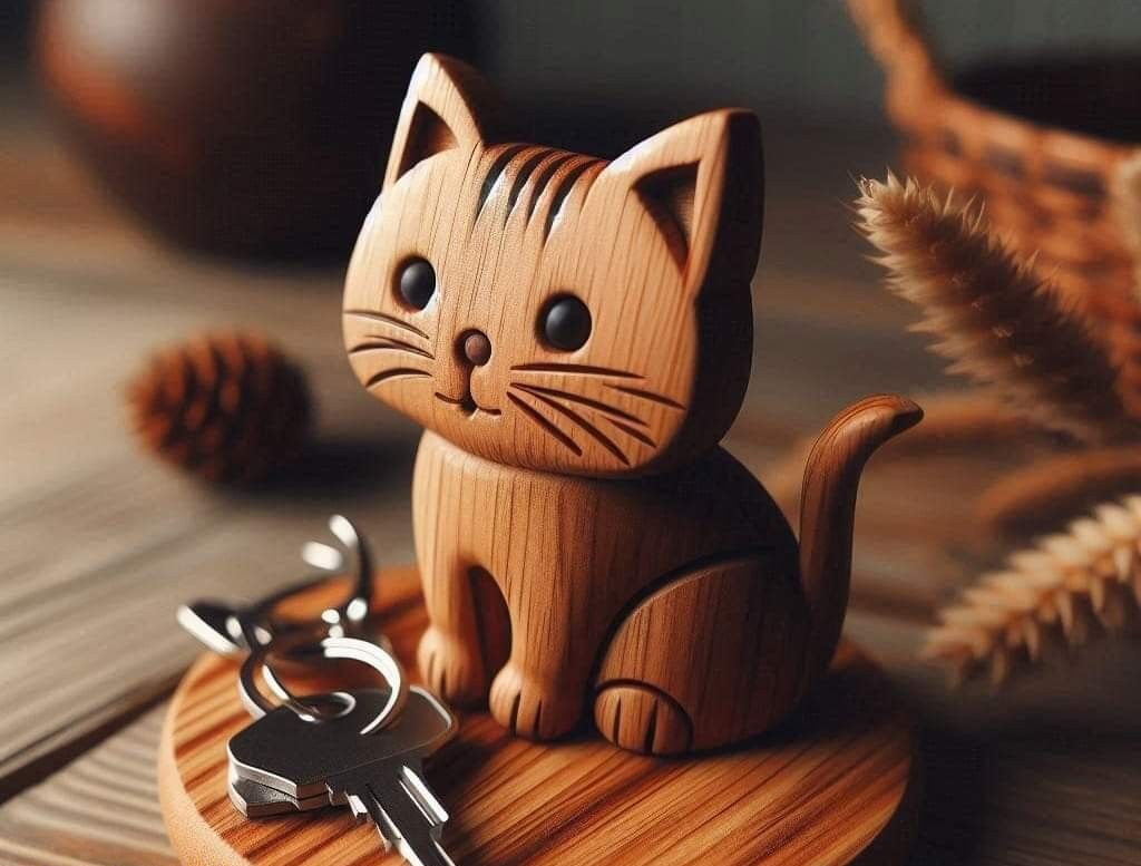 جا کلیدی چوبی رومیزی فانتزی