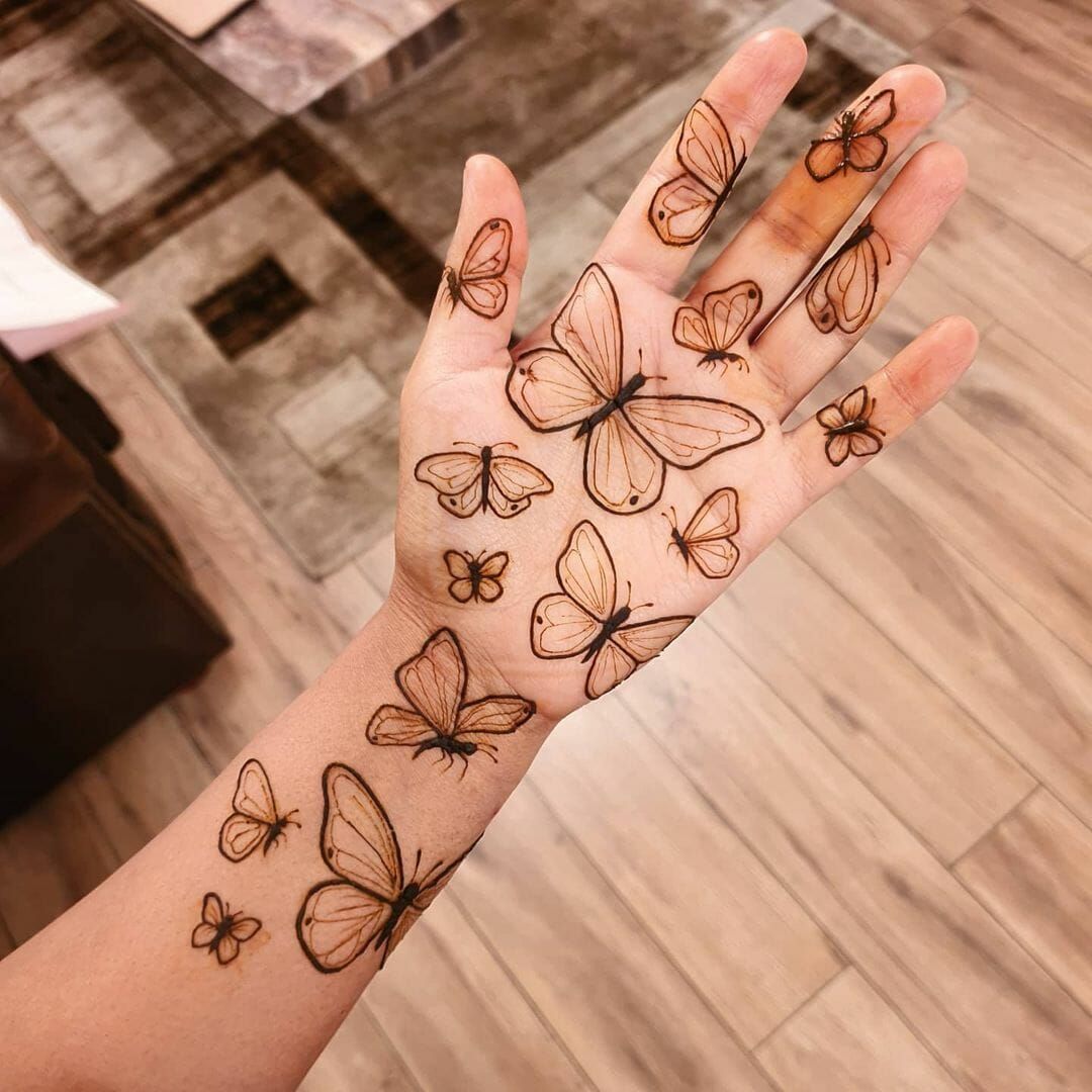نقش حنا ساده دخترانه