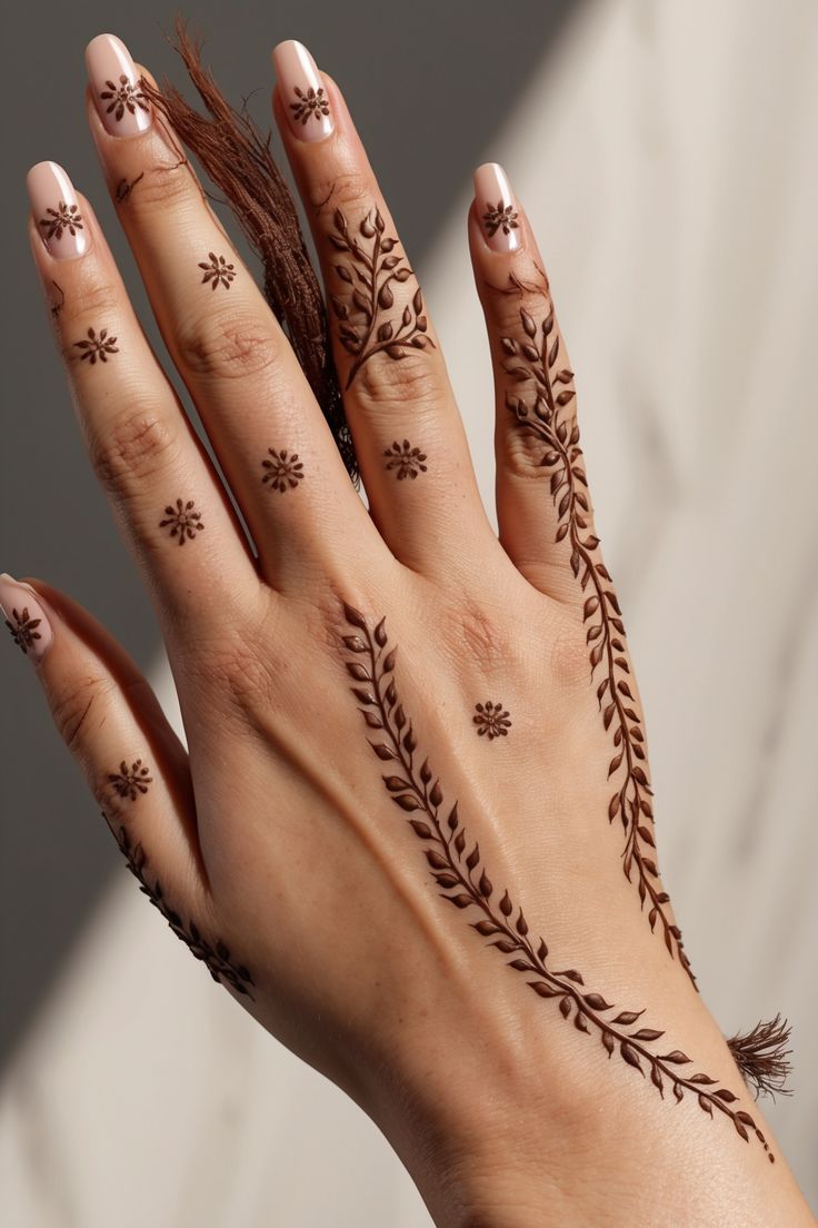 نقش حنا ساده دخترانه