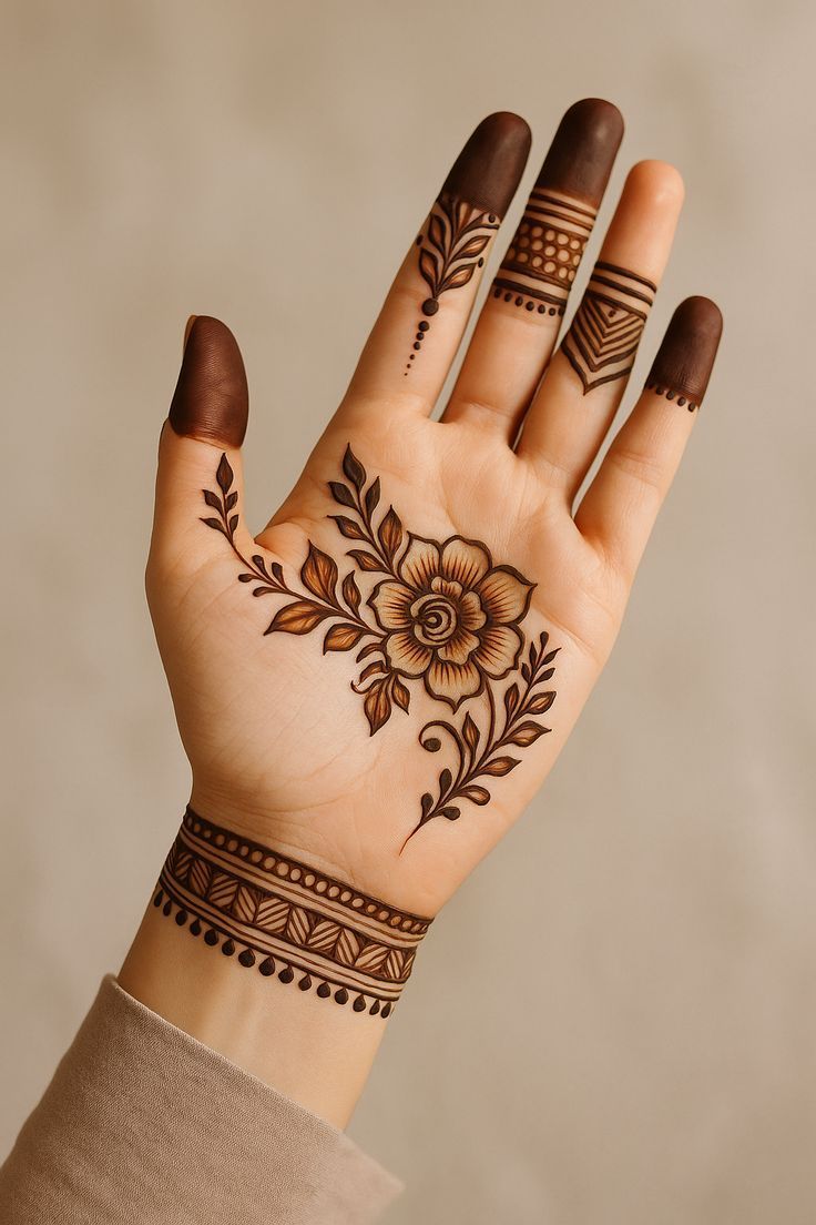 نقش حنا ساده دخترانه