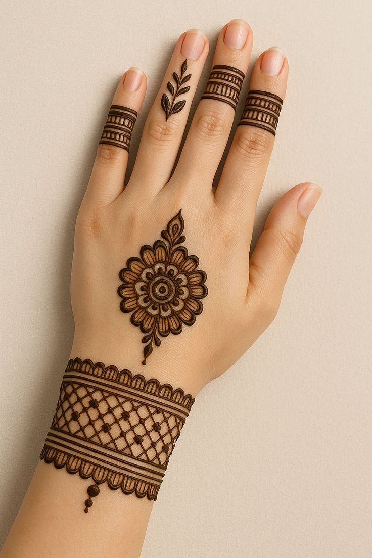 نقش حنا ساده دخترانه