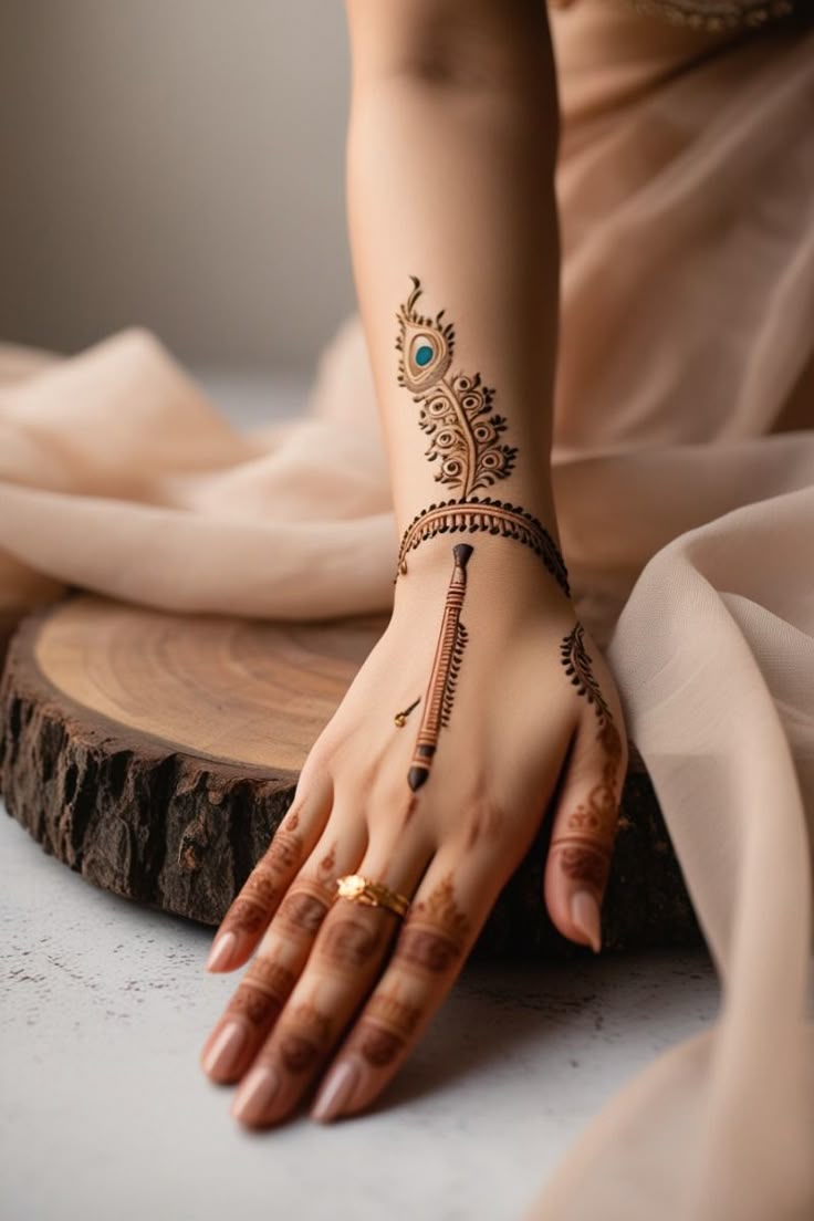 نقش حنا ساده دخترانه