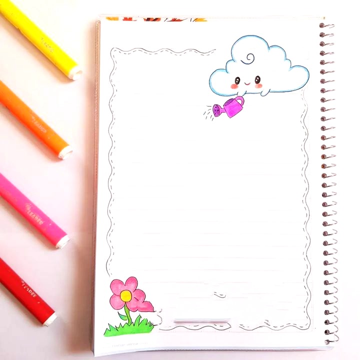 نقاشی دفتر مشق دخترانه