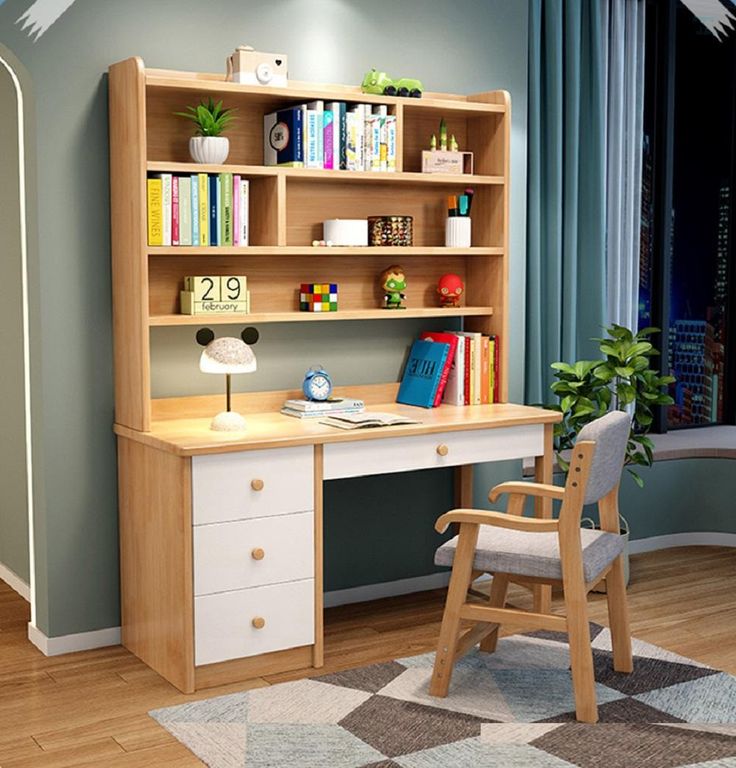 مدل میز تحریر و مطالعه کوچک برای بچه ها - تاشو - کتابخانه دار و مینیمال