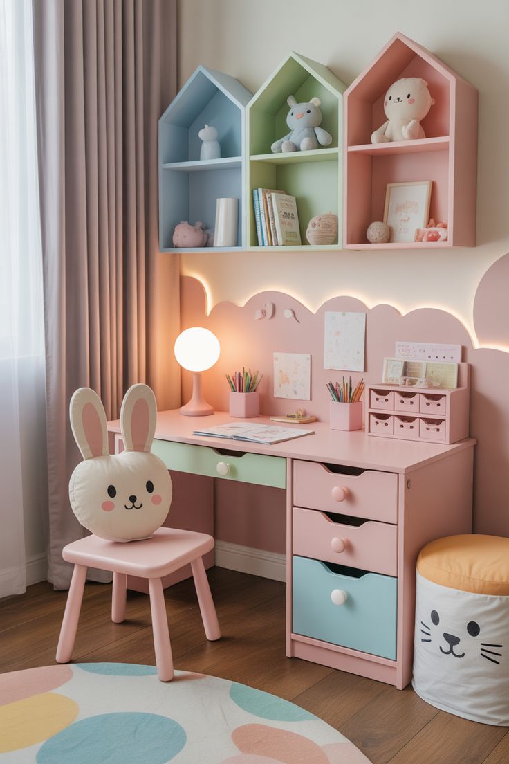 مدل میز تحریر و مطالعه کوچک برای بچه ها - تاشو - کتابخانه دار و مینیمال