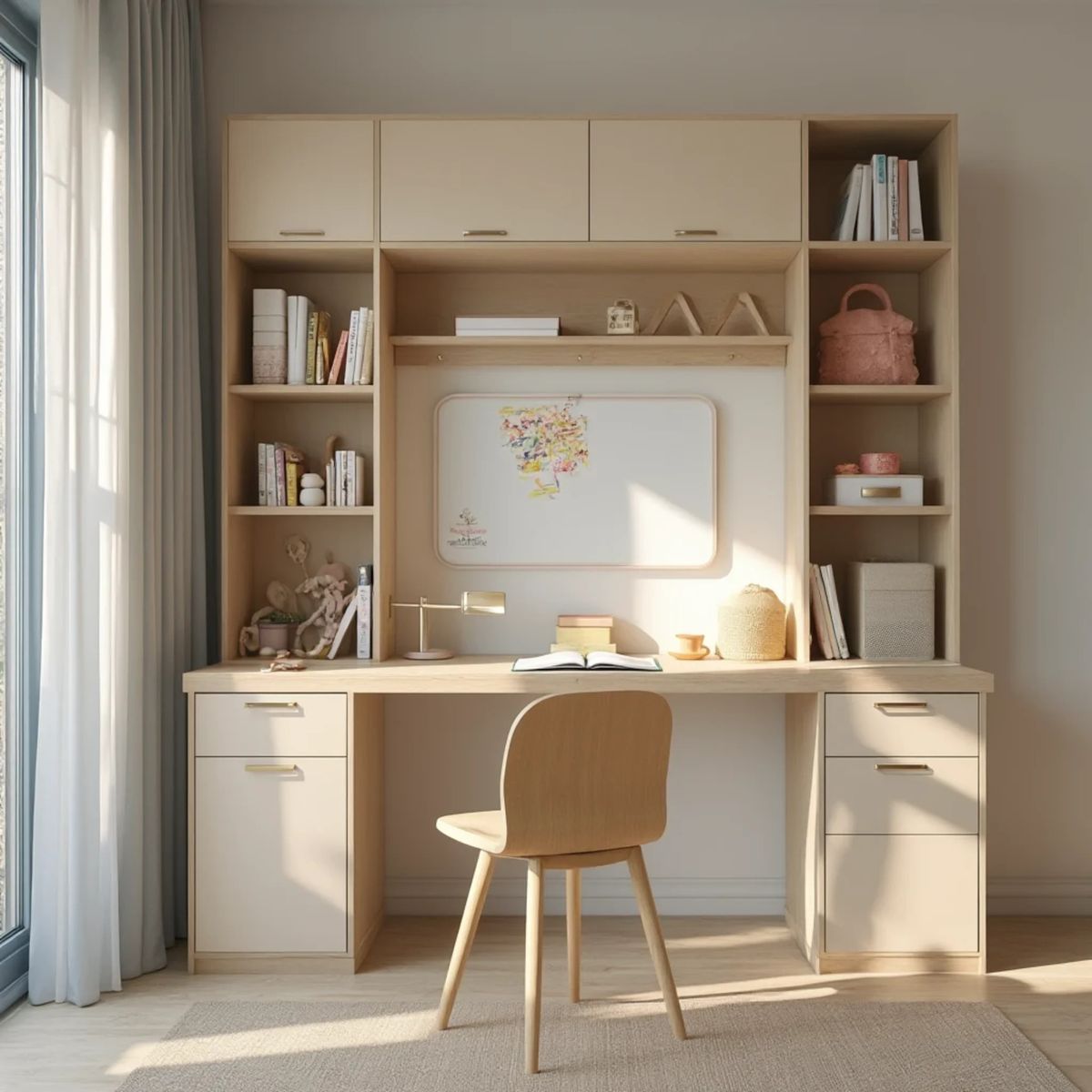 مدل میز تحریر و مطالعه کوچک برای بچه ها - تاشو - کتابخانه دار و مینیمال