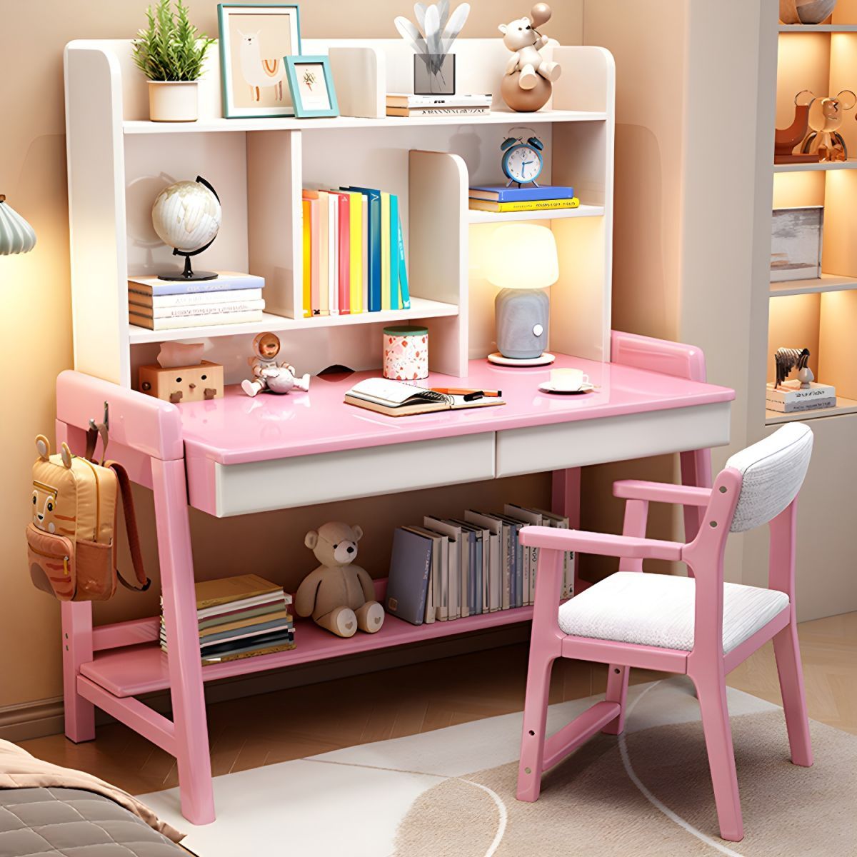 مدل میز تحریر و مطالعه کوچک برای بچه ها - تاشو - کتابخانه دار و مینیمال