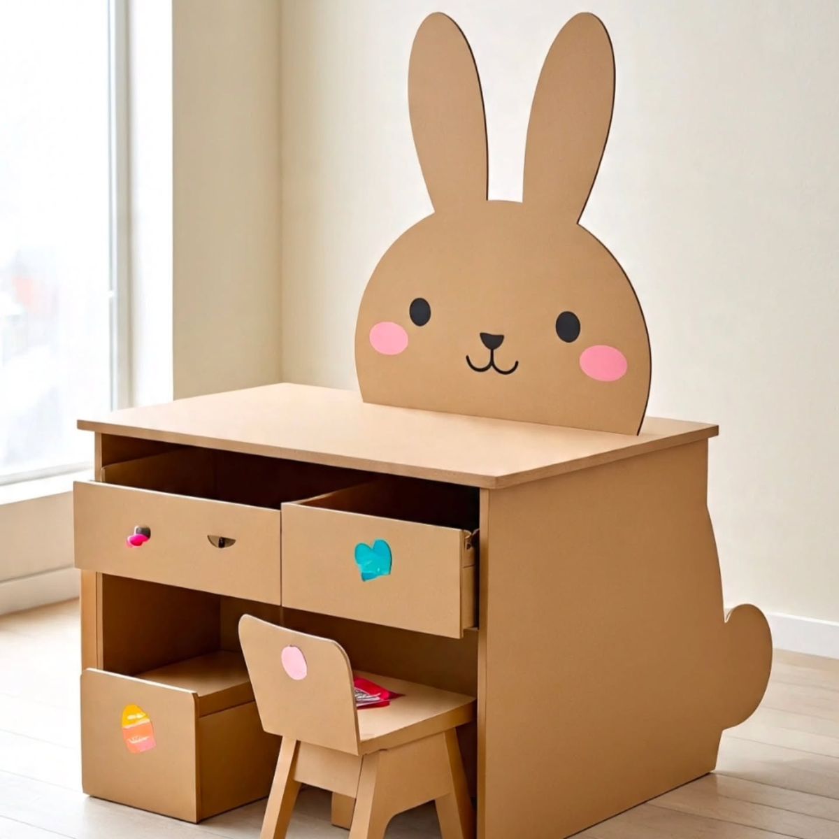 مدل میز تحریر و مطالعه کوچک برای بچه ها - تاشو - کتابخانه دار و مینیمال