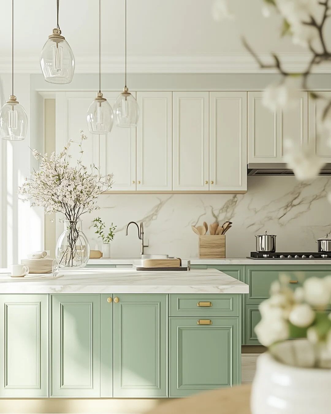 کابینت سفید و رنگی