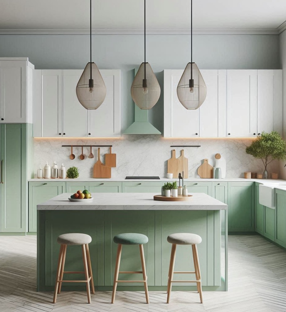 کابینت سفید و رنگی