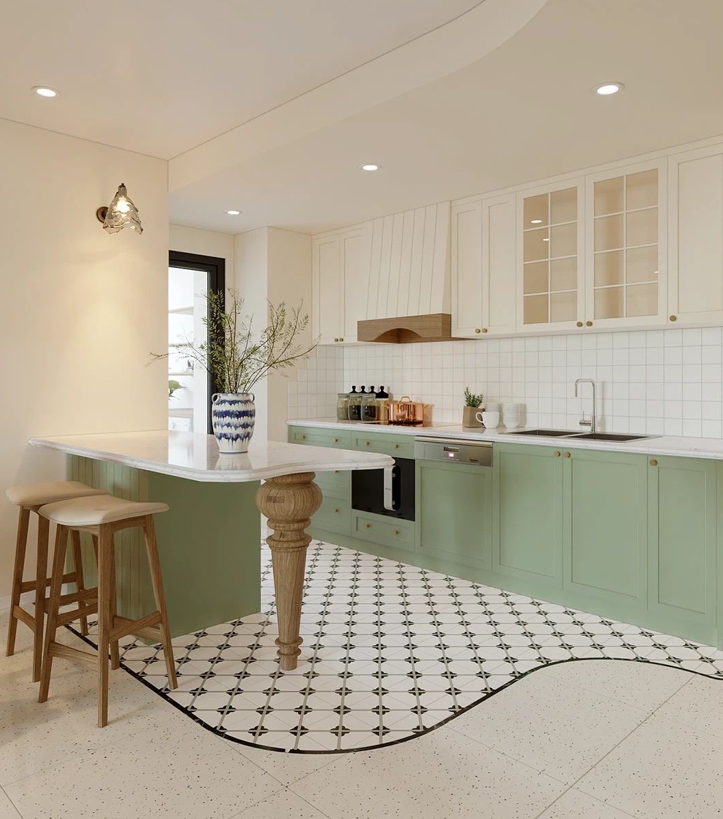 کابینت سفید و رنگی