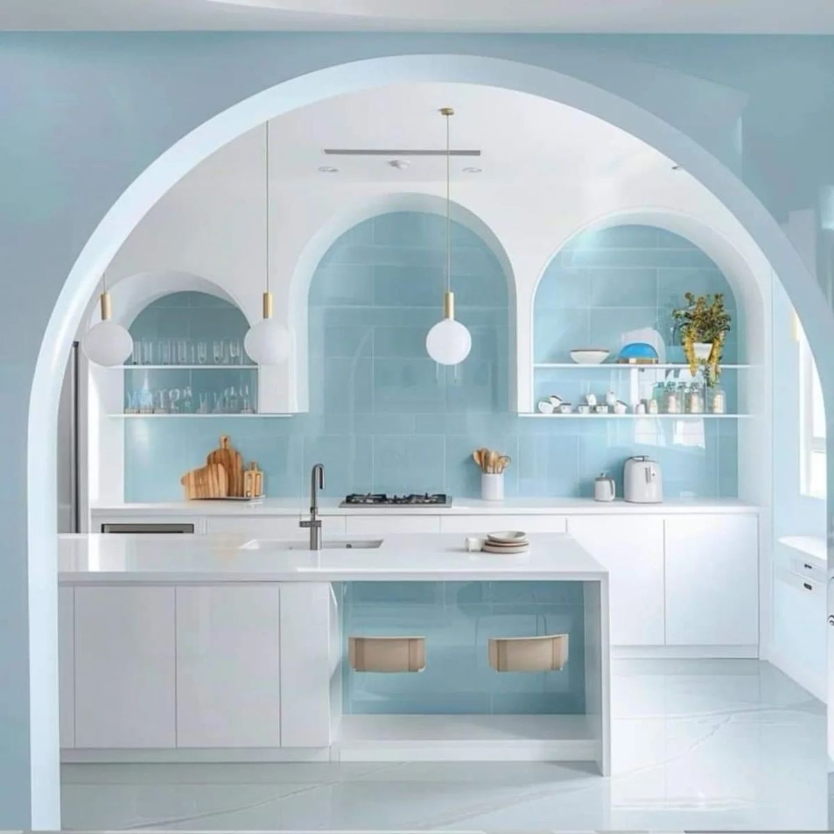 کابینت سفید و رنگی