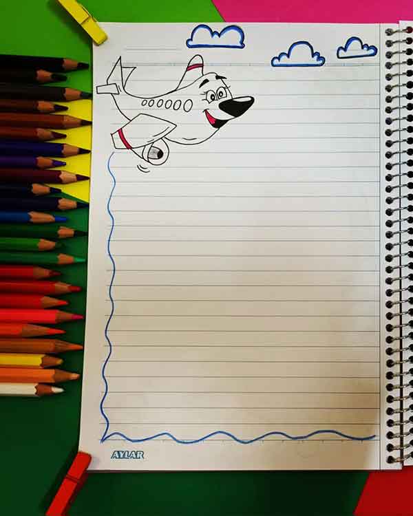 تزیین دفتر مشق پسرانه