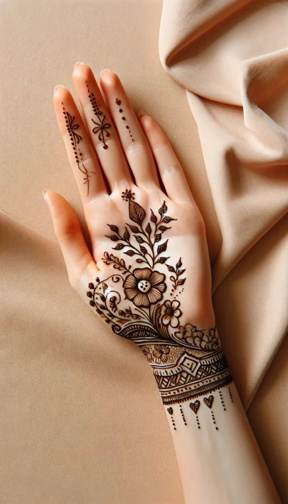 نقش حنا فانتزی روی دست