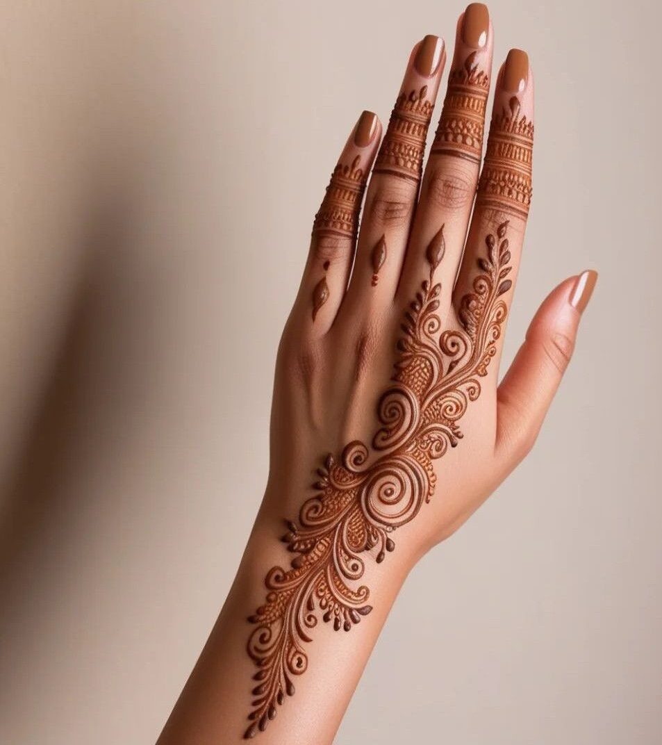 نقش حنا فانتزی روی دست